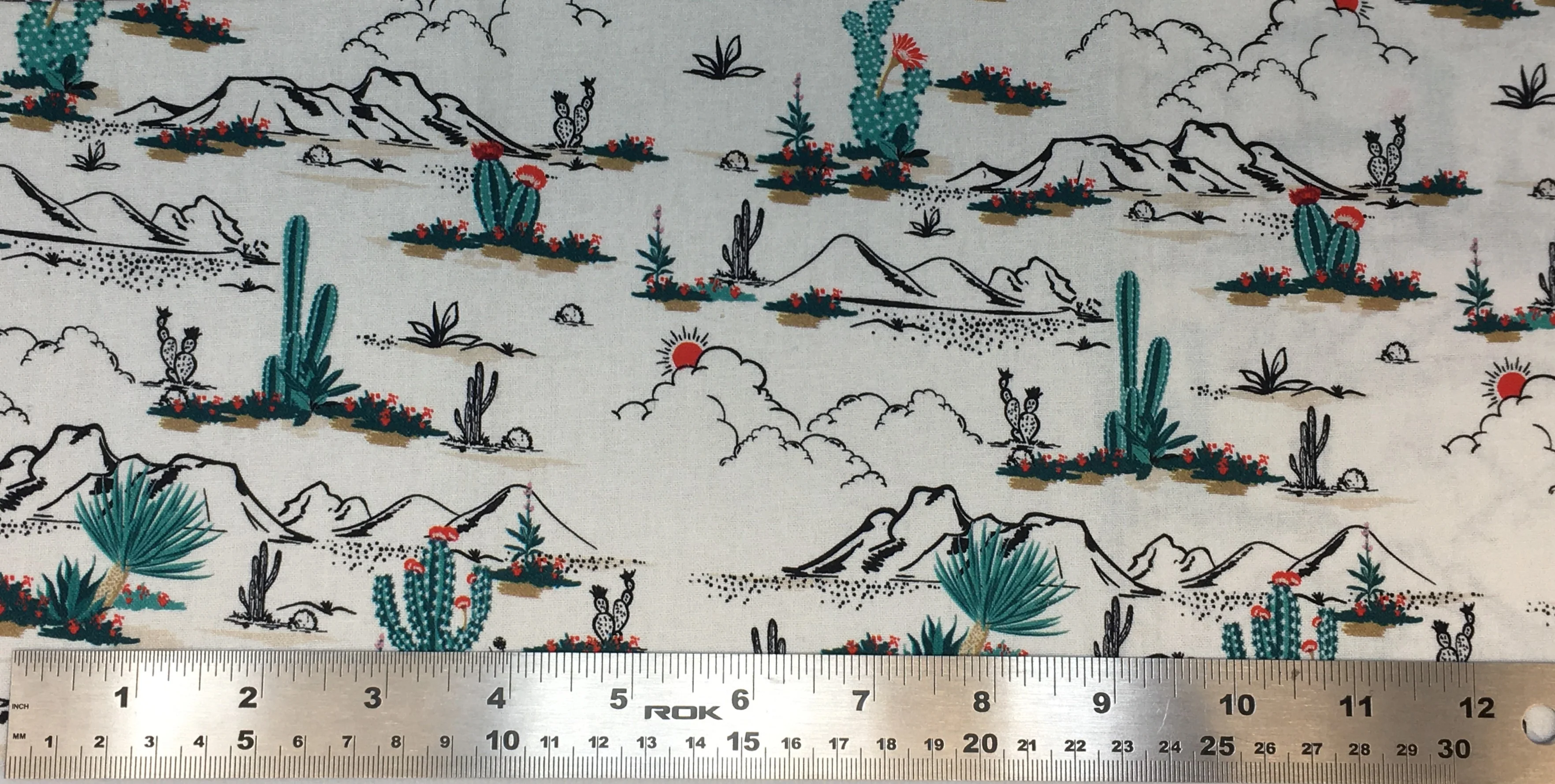 Desert Cactus landscape - 45" - 100% Cotton - Len's Mill prints - Image 2