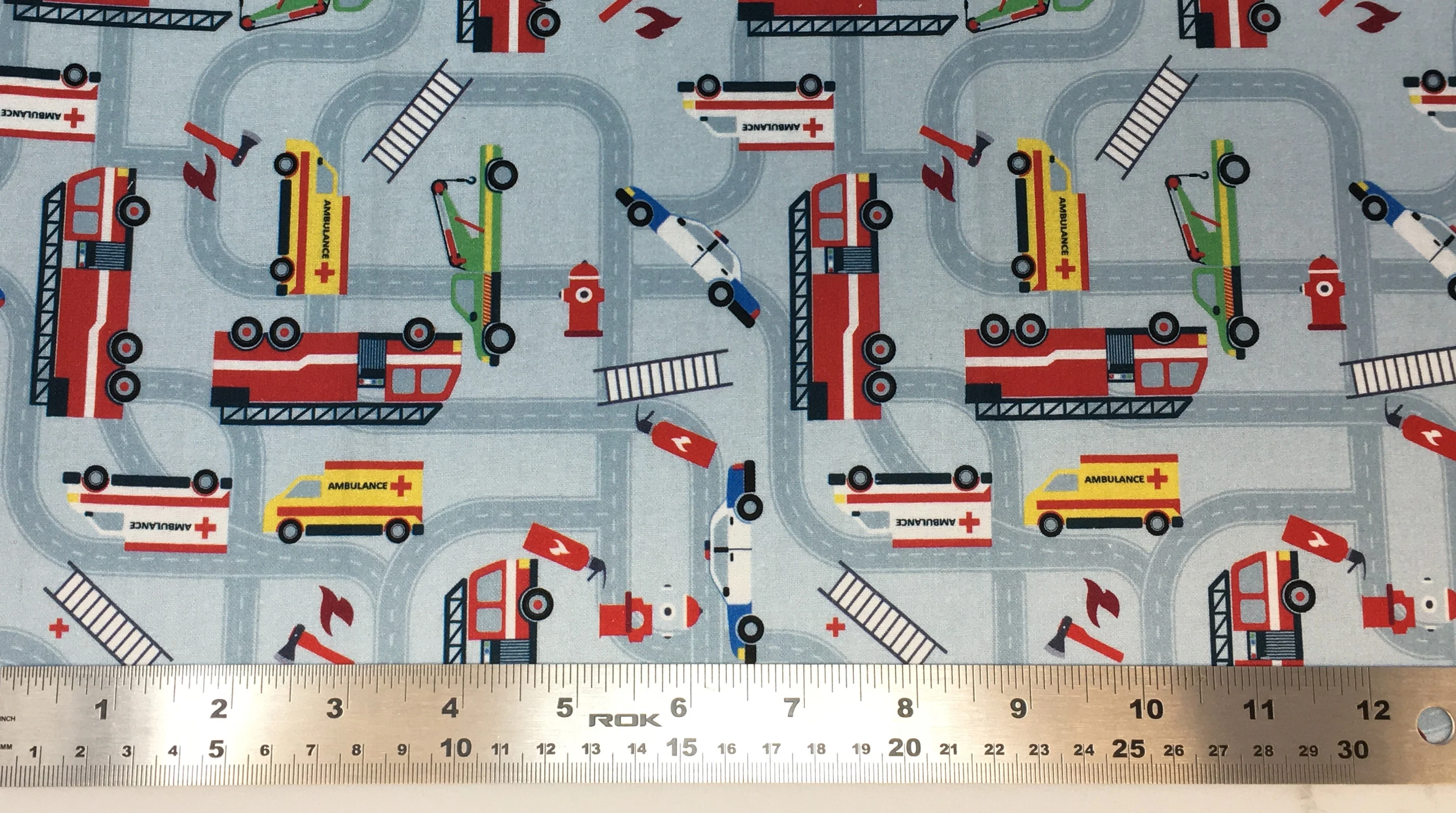 Emergency Services on the road - 45" - 100% Cotton - Len's Mill prints - Image 3