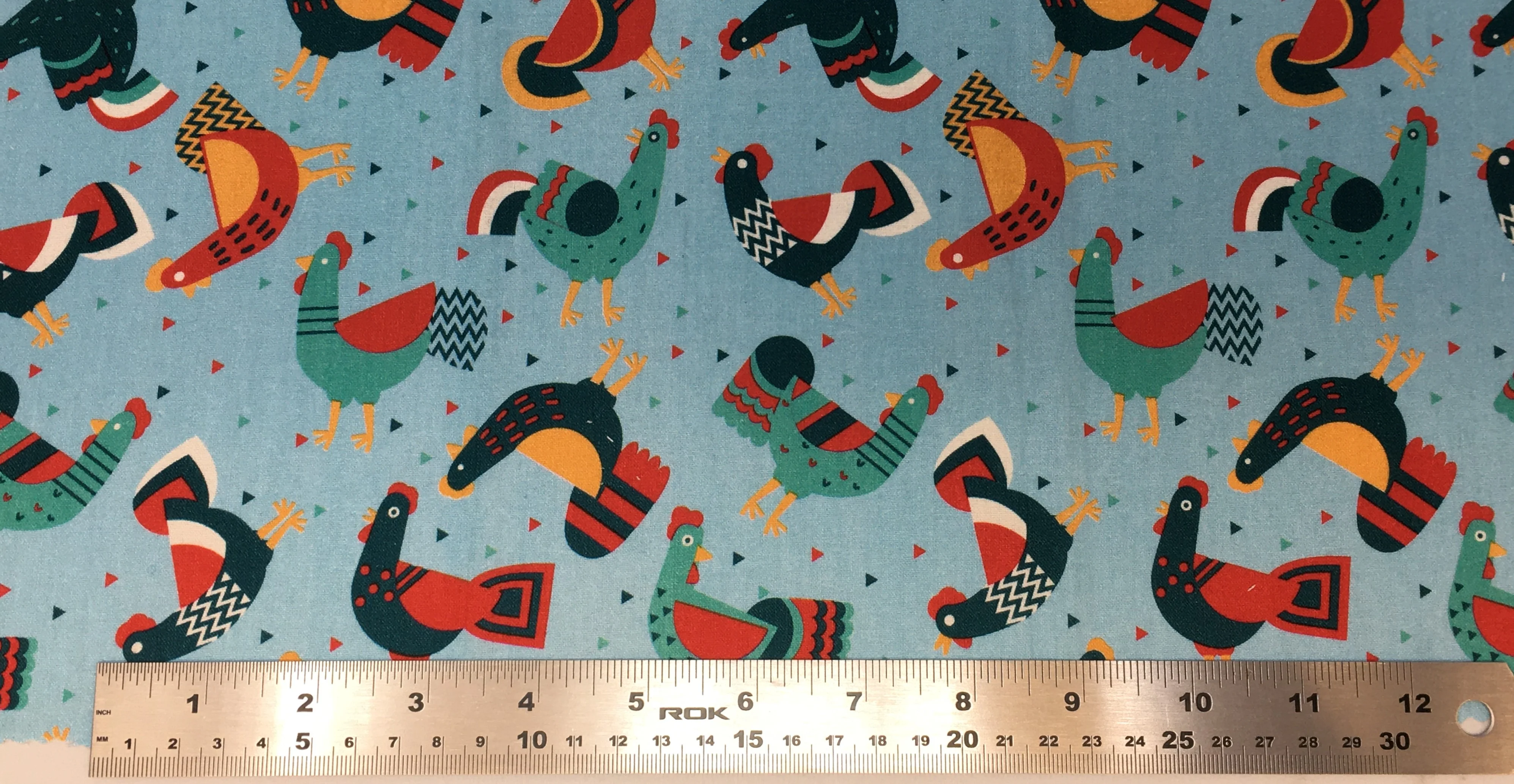 Funky Chickens - 45" - 100% Cotton - Len's Mill prints - Image 3