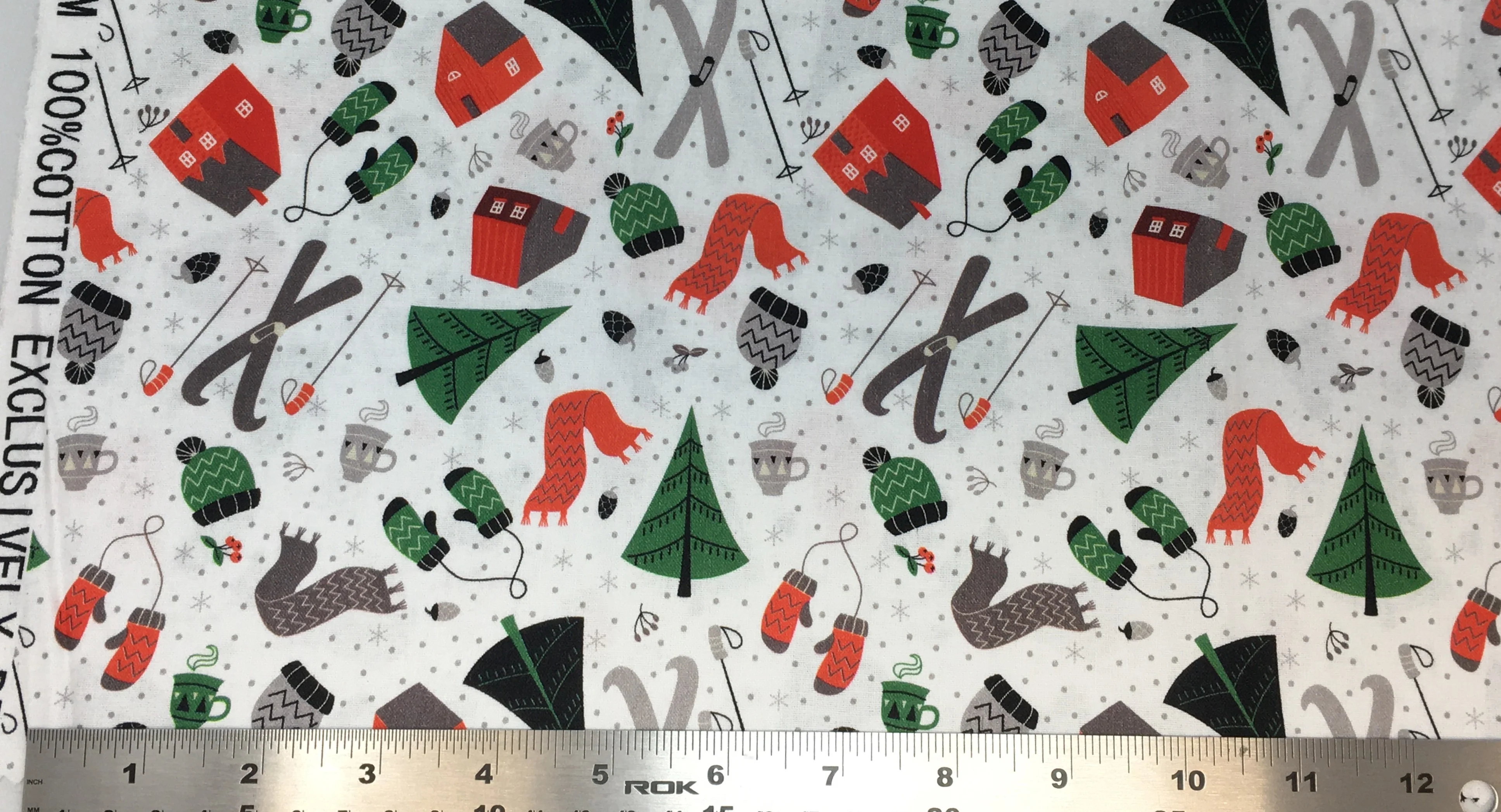 Let's Go to the Ski Cabin - 45" - 100% Cotton - Len's Mill prints - Image 3