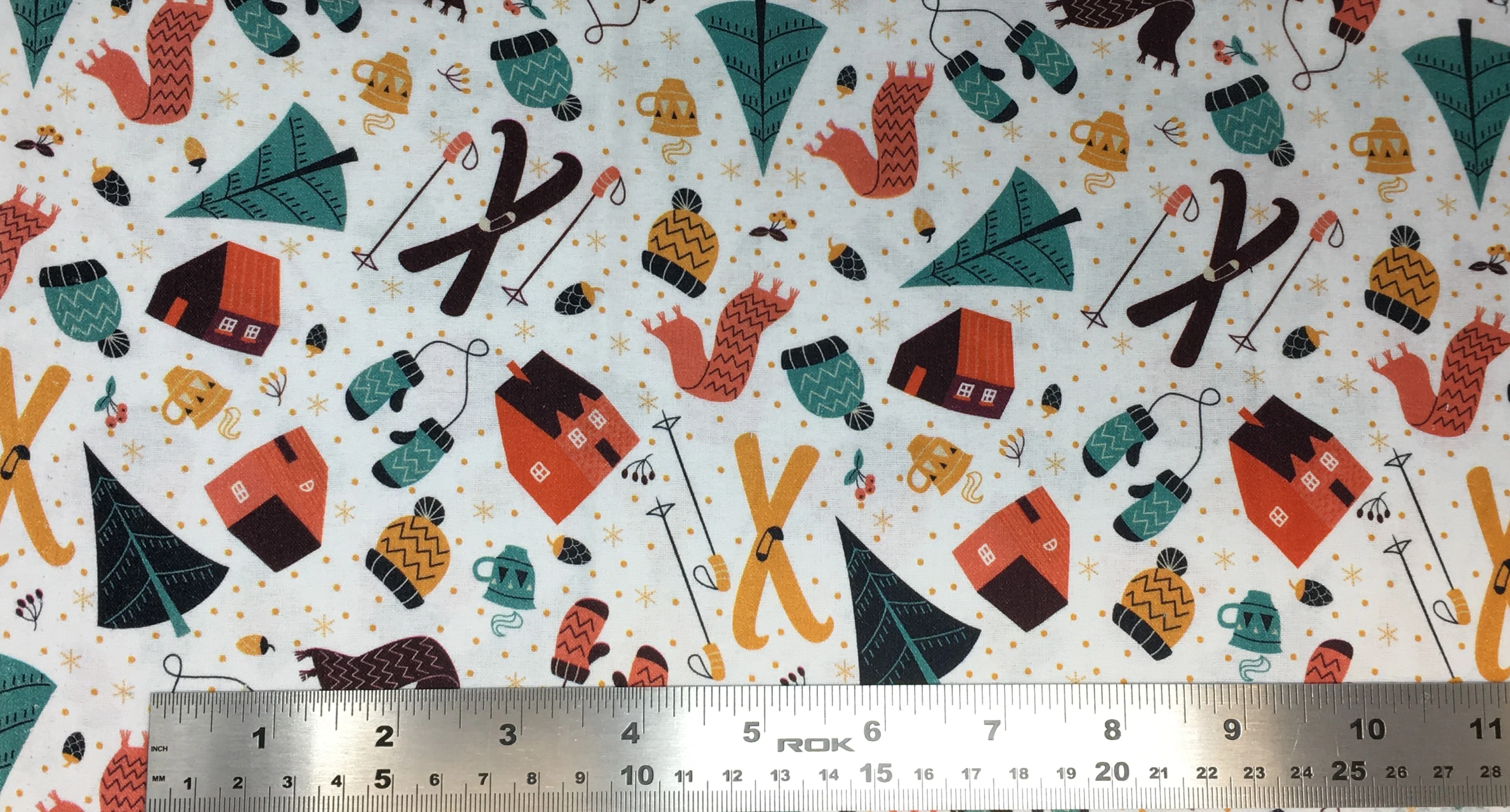 Let's Go to the Ski Cabin - 45" - 100% Cotton - Len's Mill prints - Image 4