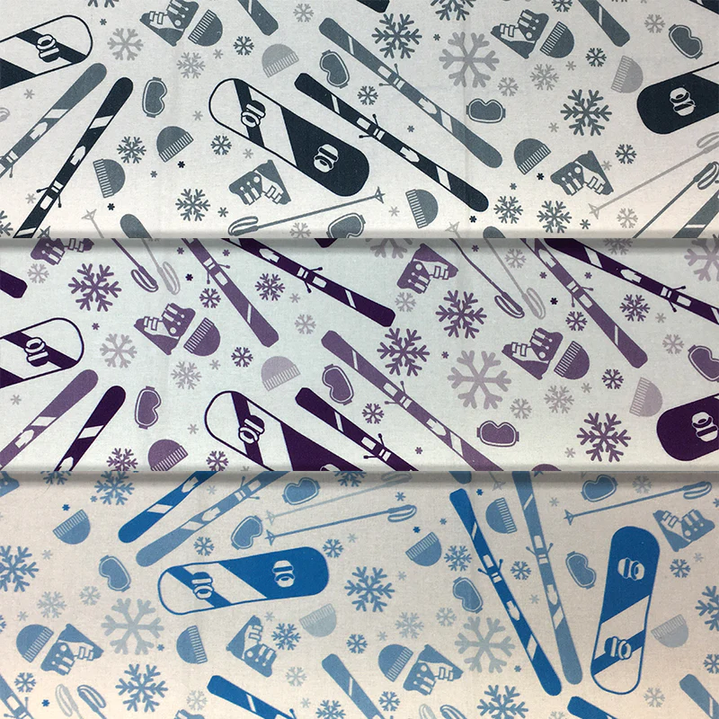 Ski Fun - 45" - 100% Cotton - Len's Mill prints