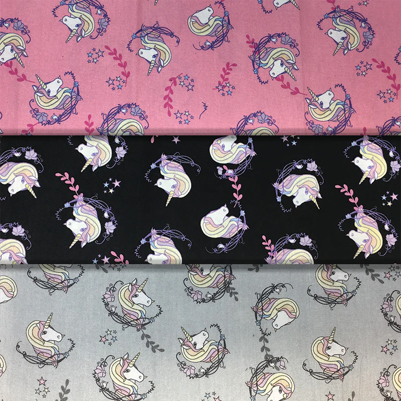 Unicorn Head - 45" - 100% Cotton - Len's Mill prints