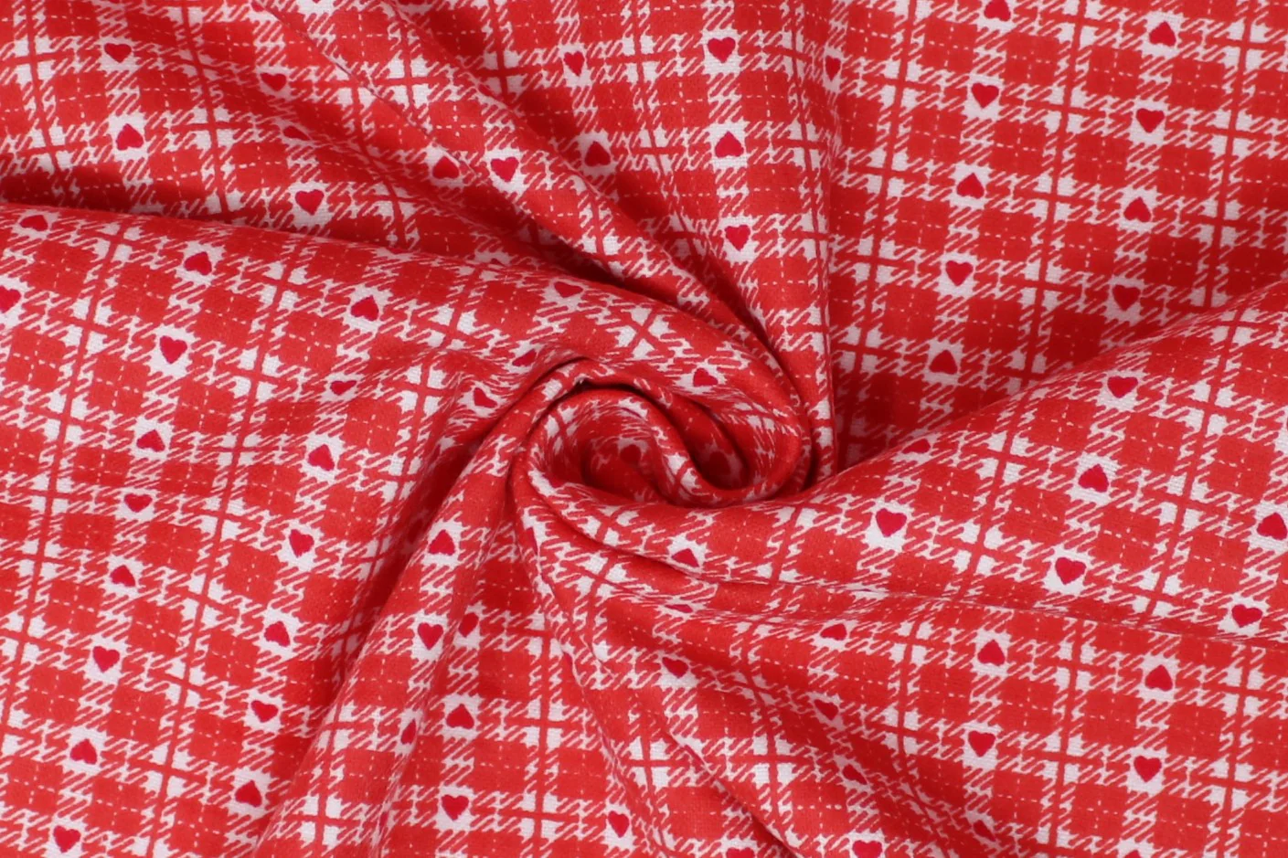 Abstract Heart Checkered Design - 45" - 100% cotton flannel - Image 4