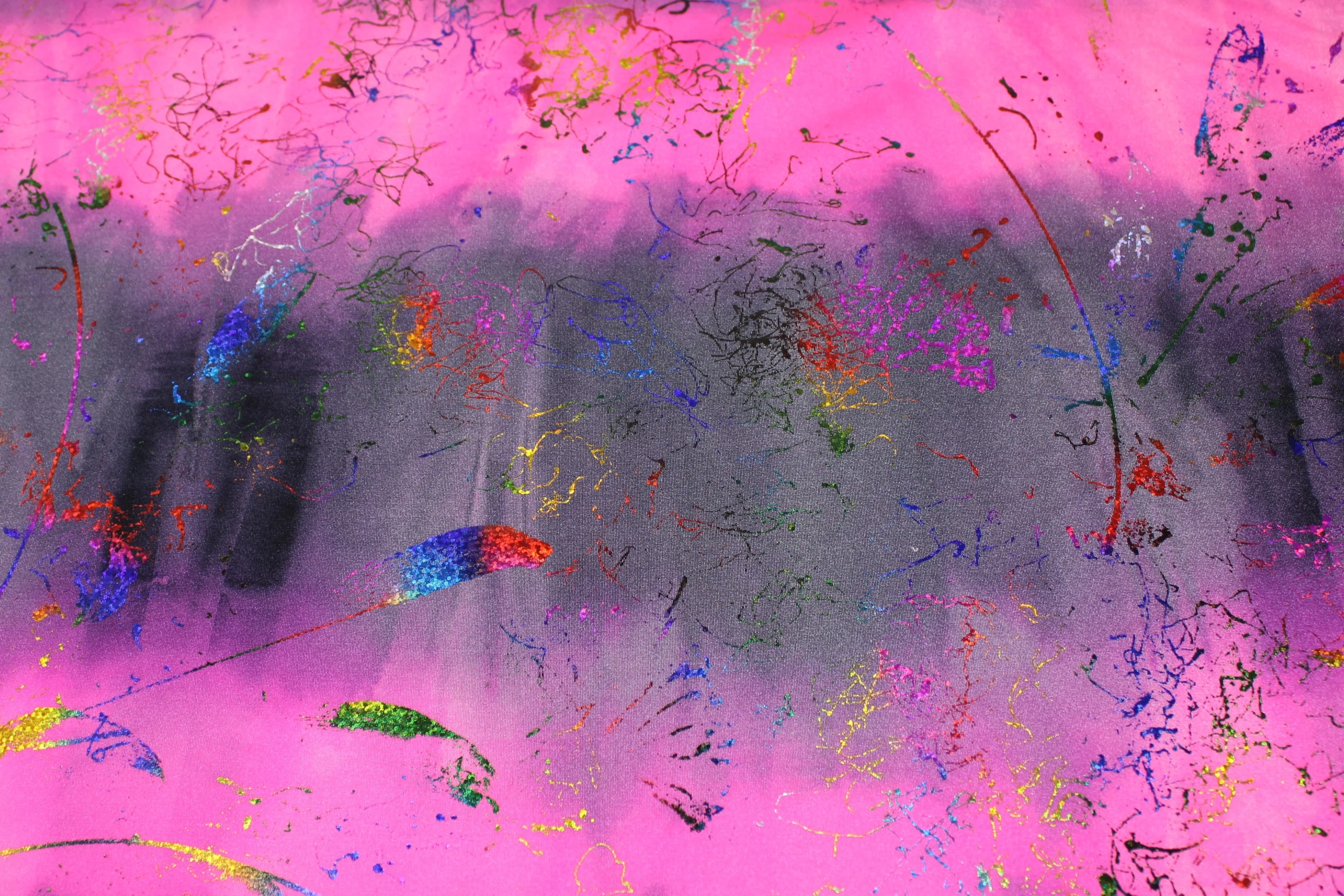 Abstract Paint Splatter Spandex - 60" - Image 2