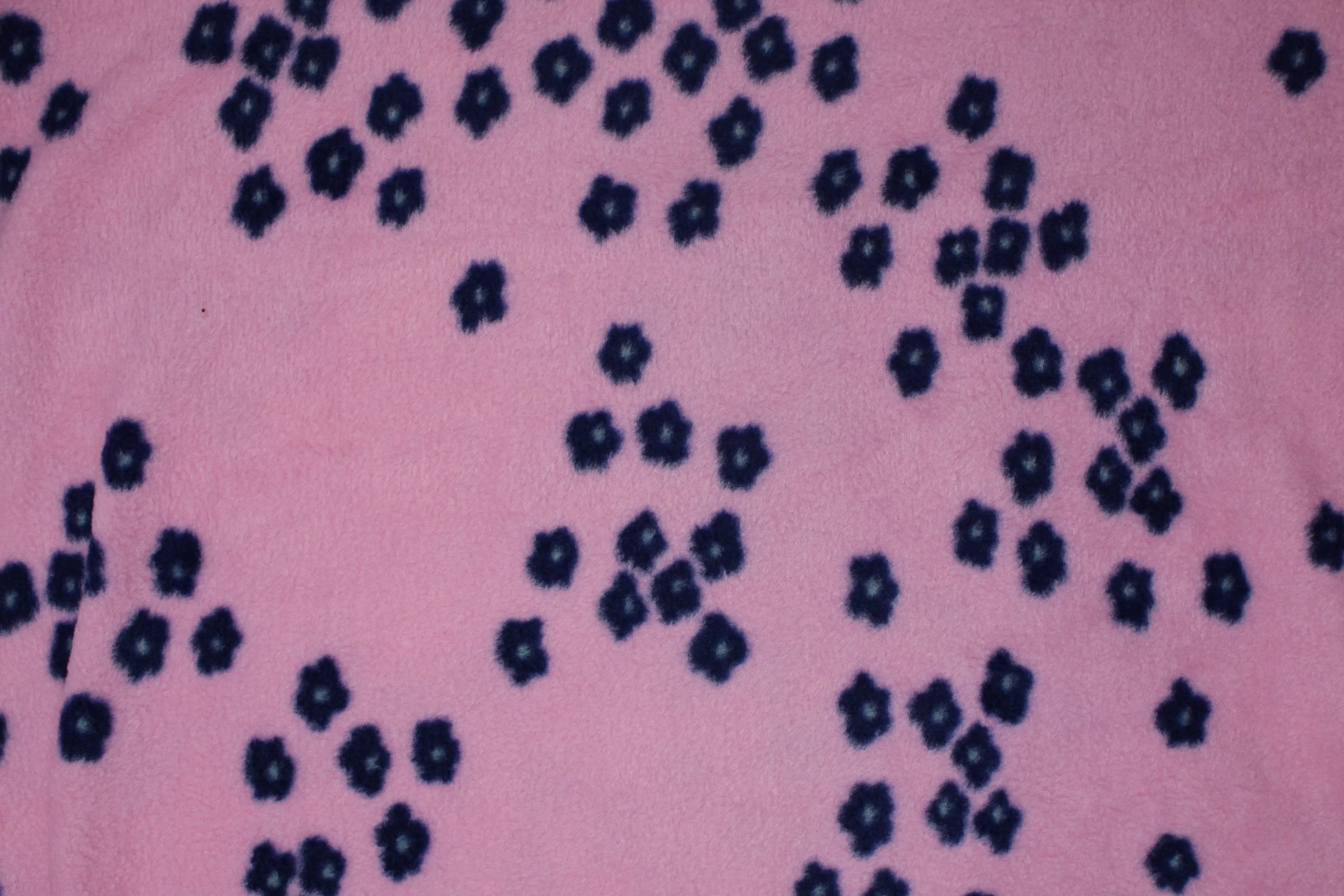 Blue Mini Flowers Fleece Print - 60" - 100% polyester - Image 2