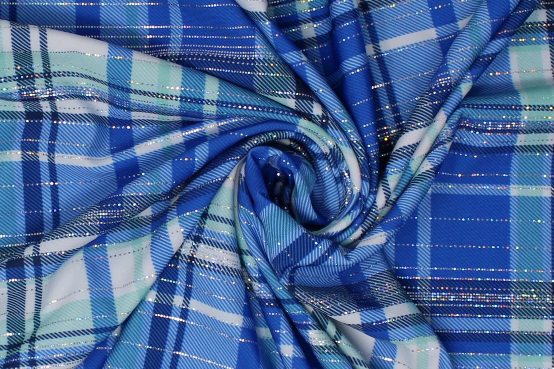 Sparkle Plaid Spandex - 60" - Image 4