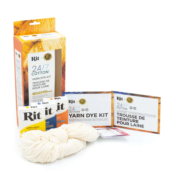 24/7 Cotton Yarn Dye Kit - 100g + 3 Dyes - Lion Brand - Image 3