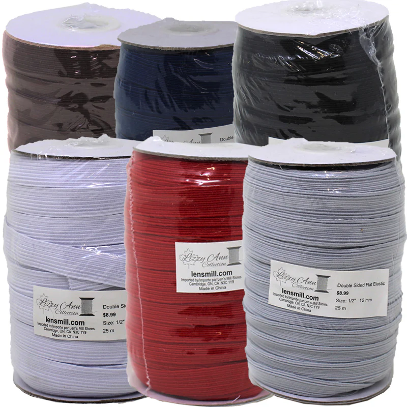 Double Sided Flat Elastic - 1/2" 12mm - (25m)