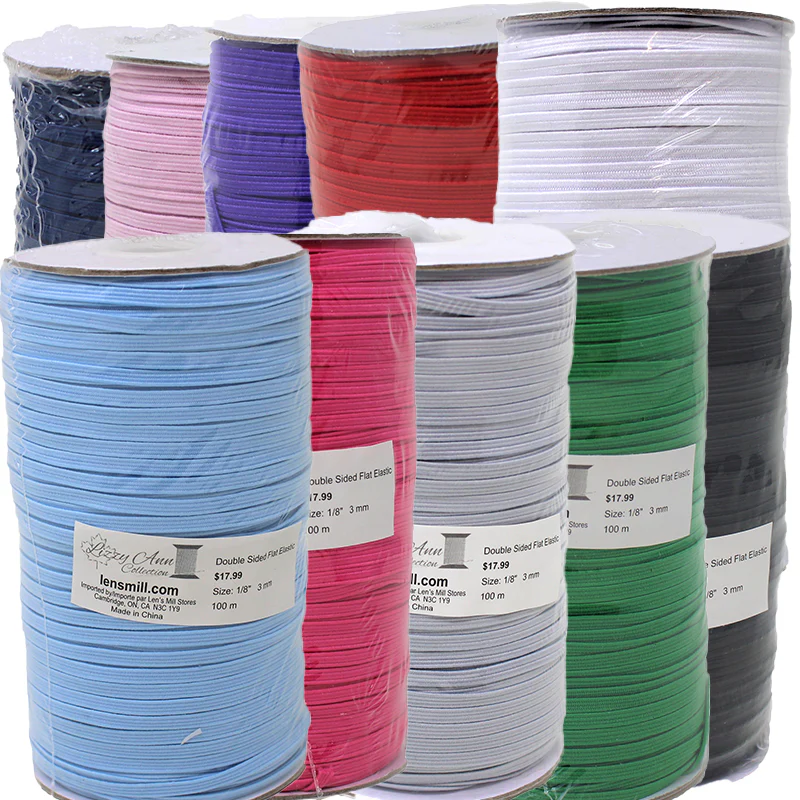 Double Sided Flat Elastic - 1/8" 3mm - (100m)