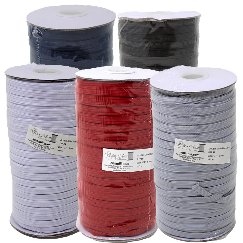 Double Sided Flat Elastic - 1/4" 6mm - (100m)