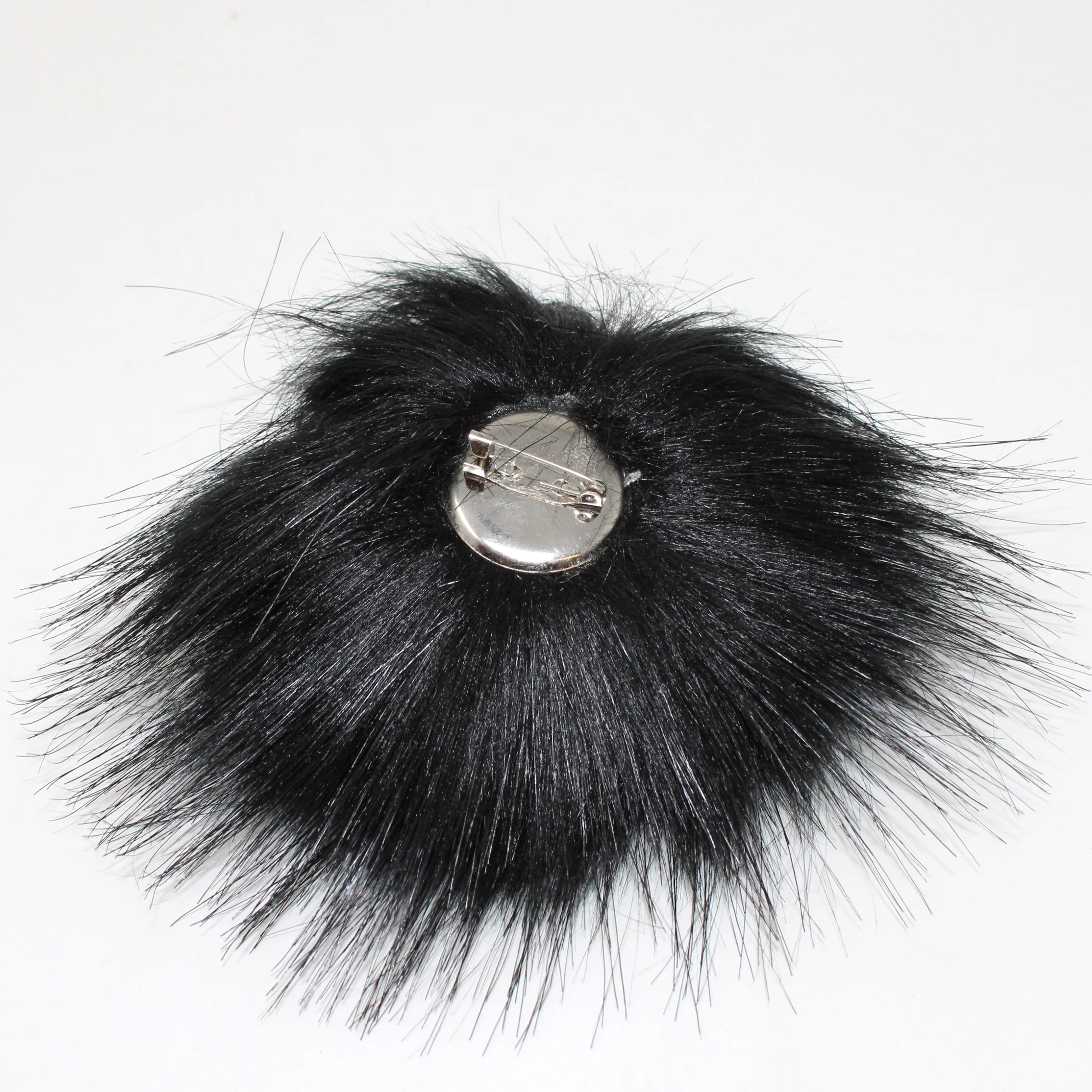 Faux Fox (Long Hair) Pom Pom with Pin - 10cm - Lizzy Ann - Image 6