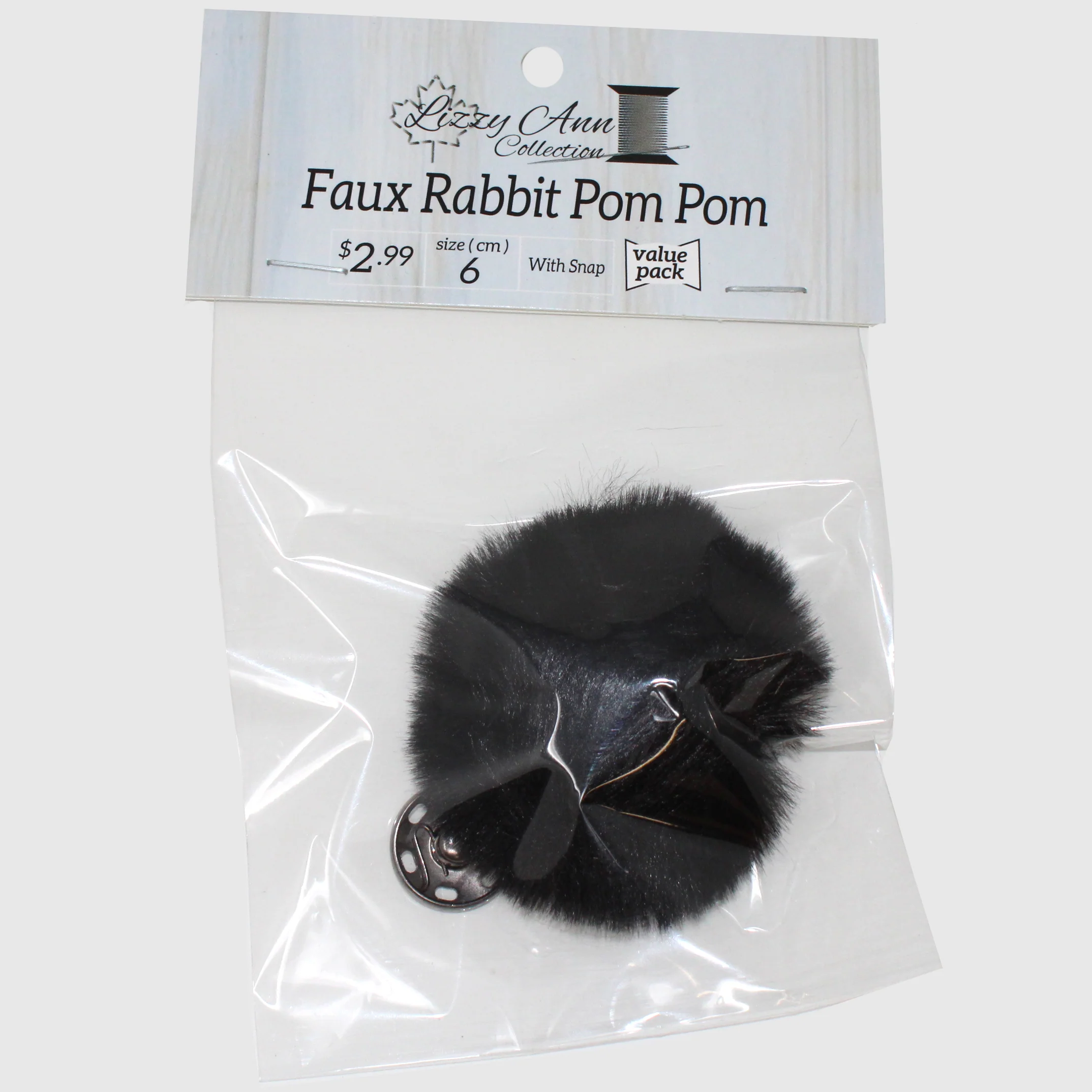 Faux Rabbit (Short Hair) Pom Pom with Snap - Lizzy Ann - Image 10