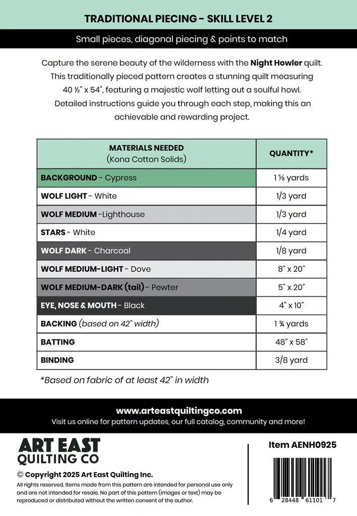 Night Howler - Quilting Pattern - Art East Quilting Co. - Image 2