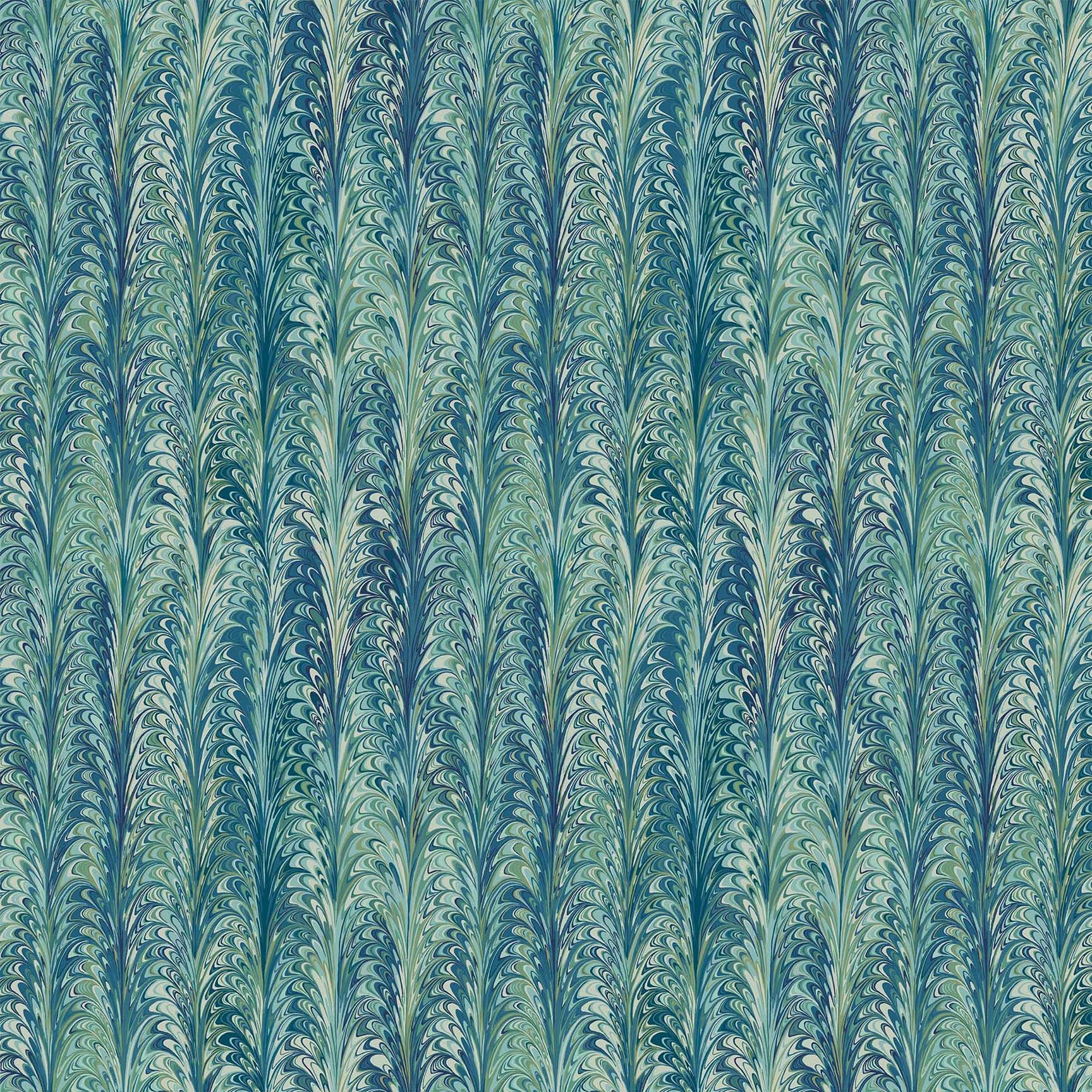 The Art of Marbling: Blue Lagoon - 44" - 100% Cotton - Image 4