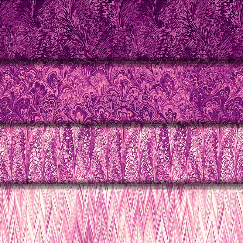 The Art of Marbling: Raspberry Ripple - 44" - 100% Cotton