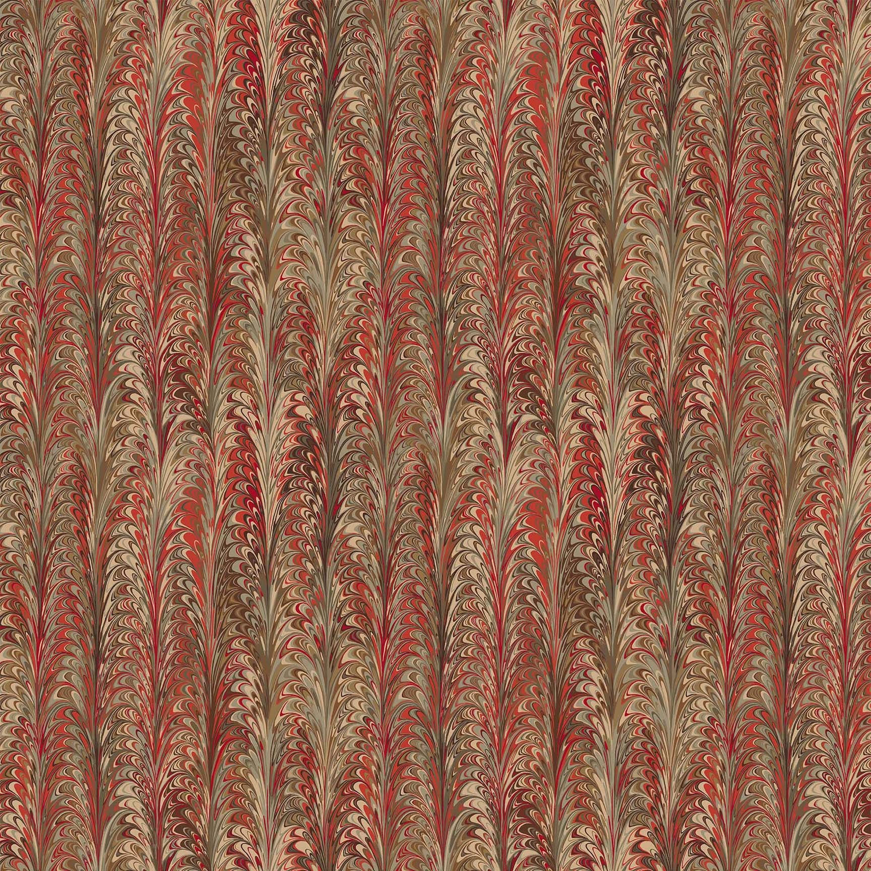 The Art of Marbling: Scarlet Feather - 44" - 100% Cotton - Image 4