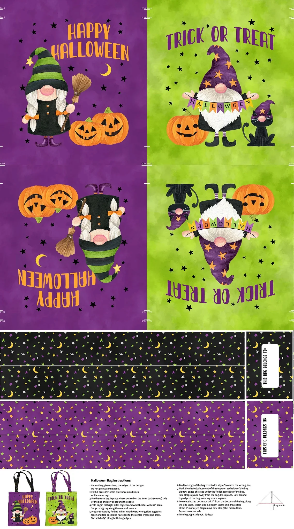 Gnomes Night Out - 44/45" - 100% Cotton - Image 2
