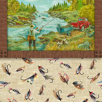 Rod and Reel - 45" - 100% Cotton