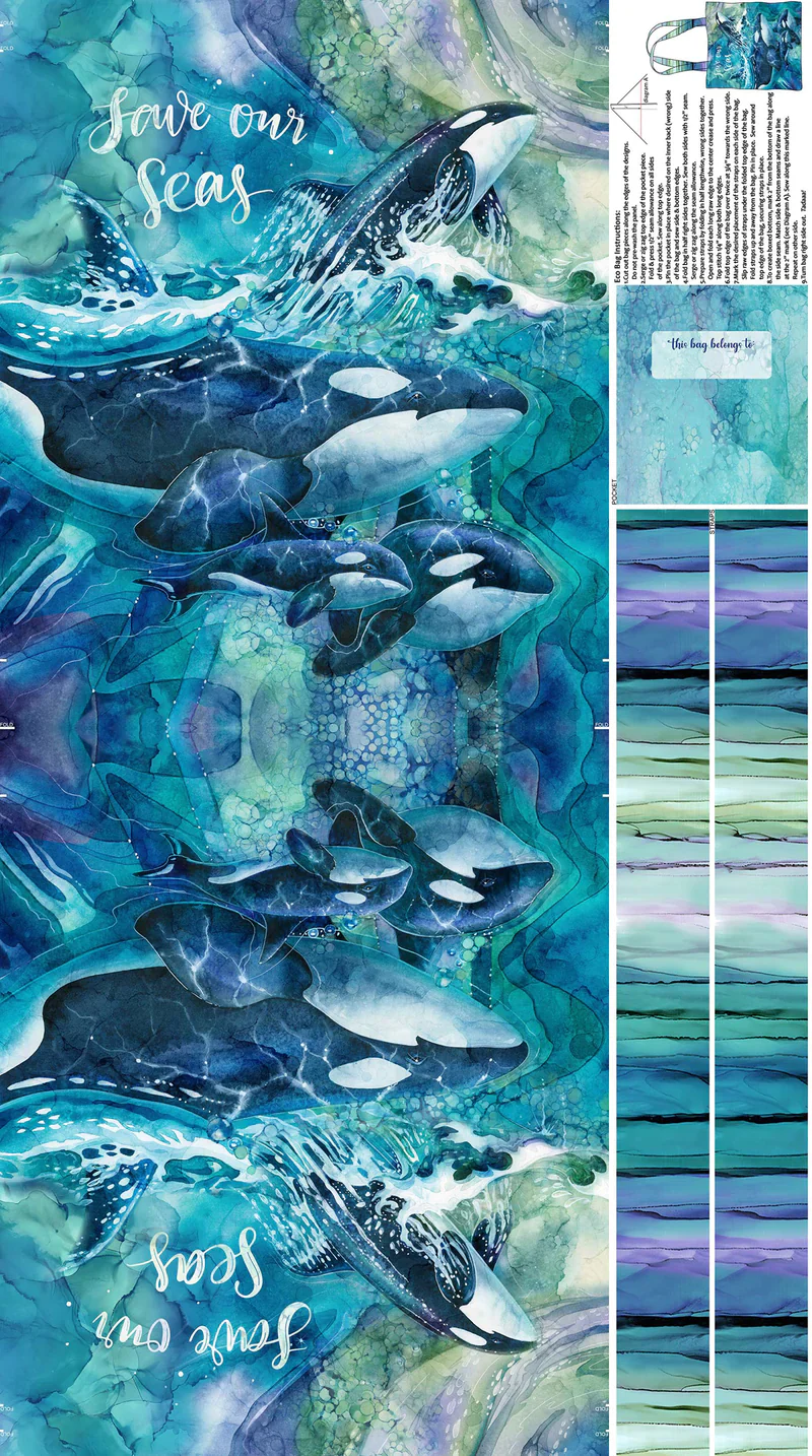 Whale Song - 44/45" - 100% Cotton - Image 2
