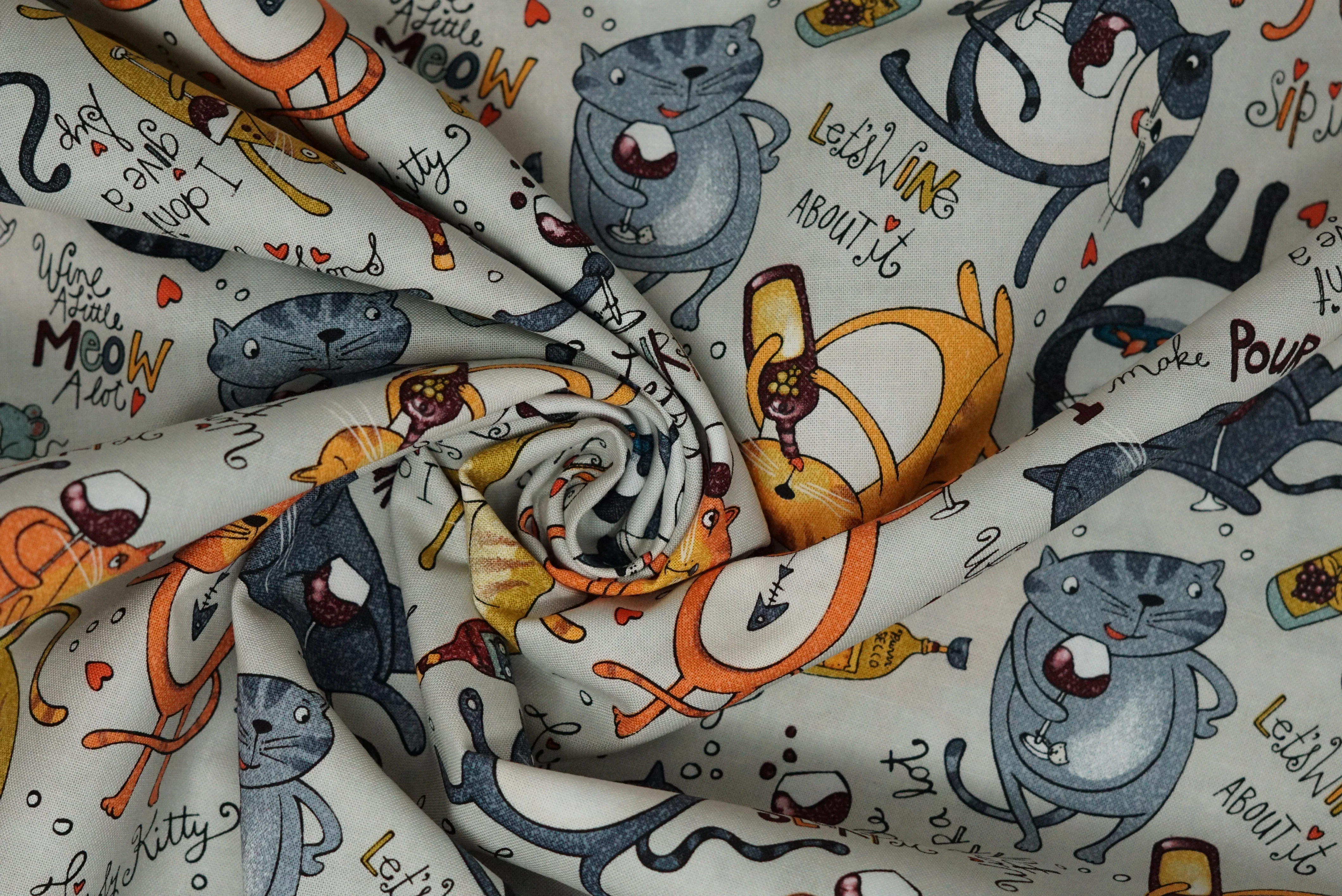 Whiskers & Wine - 44/45" - 100% Cotton - Image 7