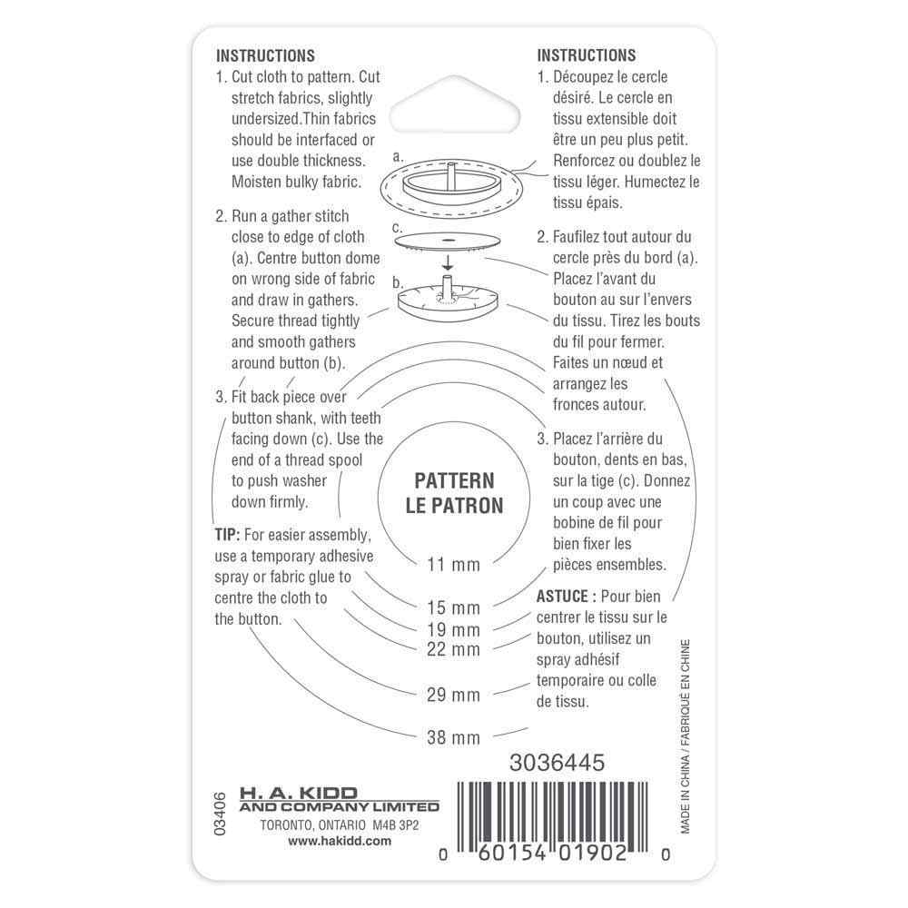Nylon Self Cover Buttons - UNIQUE - Image 10
