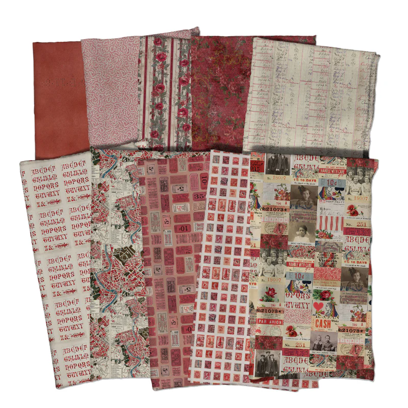 Palette Red - 44" - 100% cotton - Tim Holtz