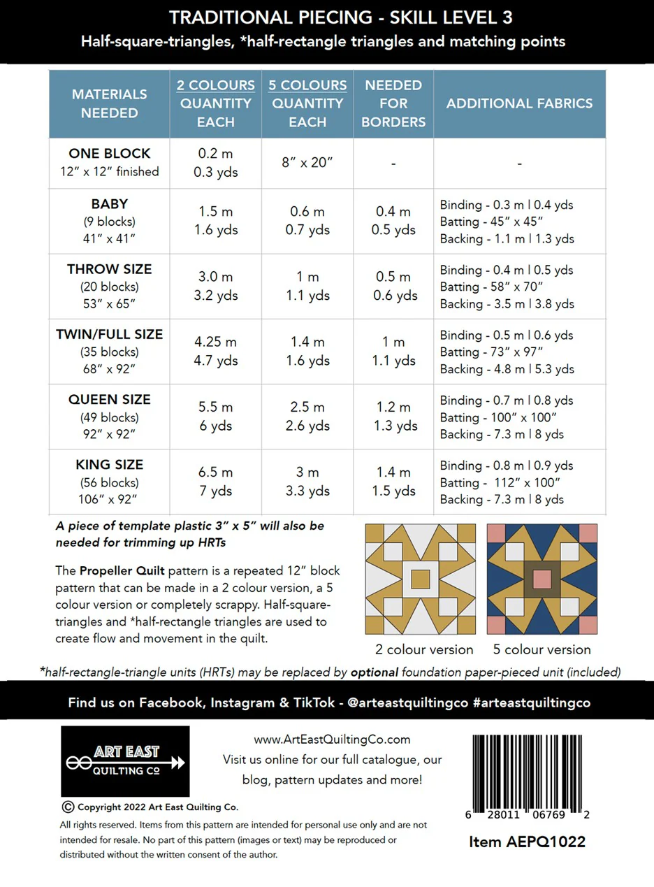 Propeller Quilt - Quilting Pattern - Art East Quilting Co. - Image 2