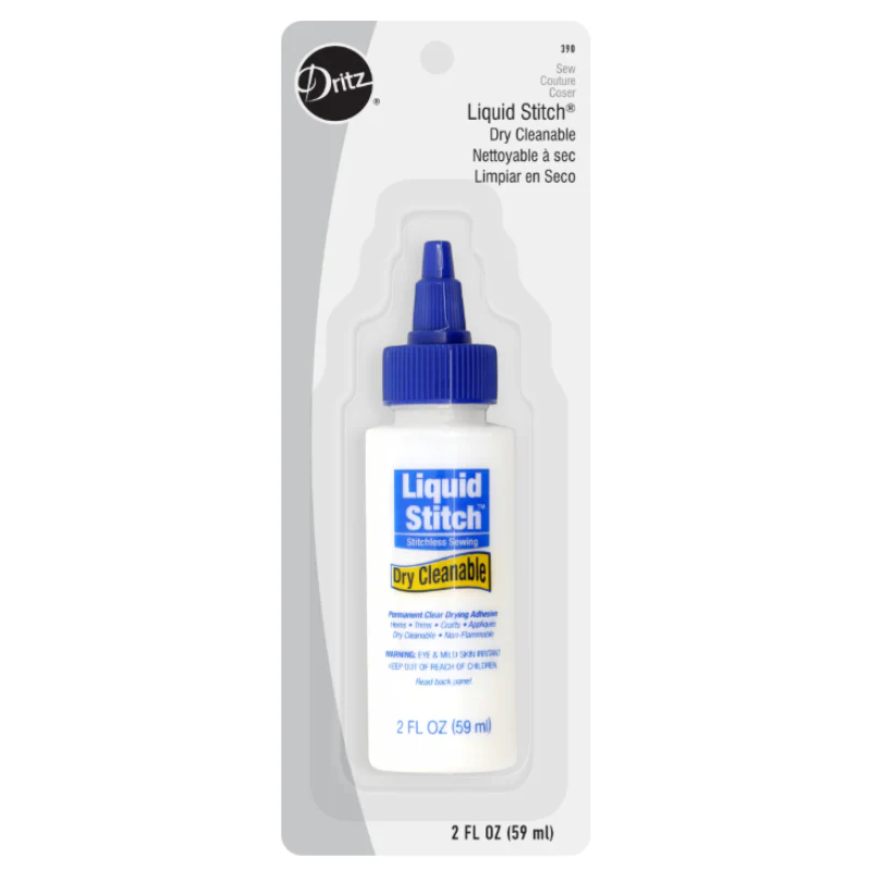 Liquid Stitch Permanent Fabric Adhesive - Dry Cleanable