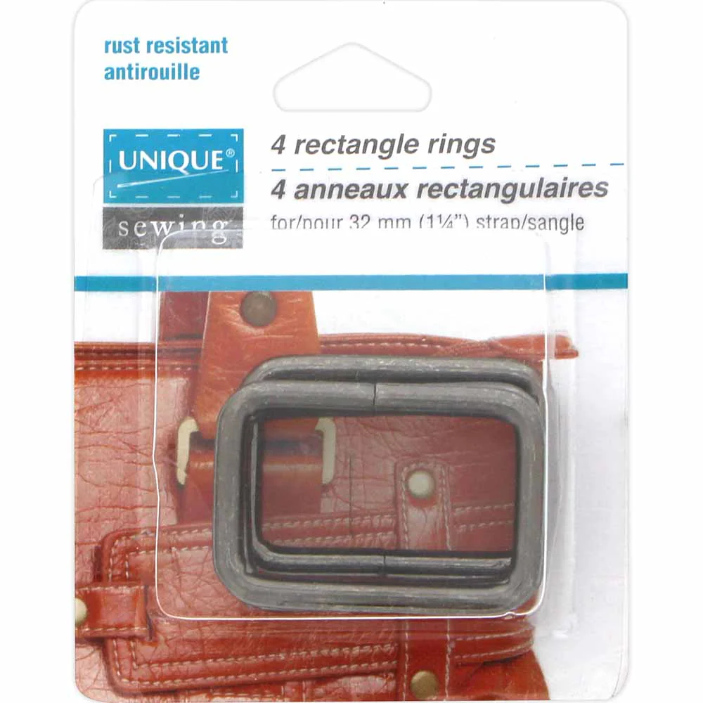 Rectangle Rings - 32mm - 4ct - Gunmetal