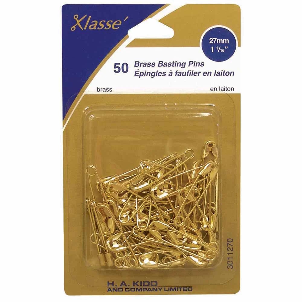 Safety Pins - Brass - 27mm (1 1⁄16″) 50ct - Klasse