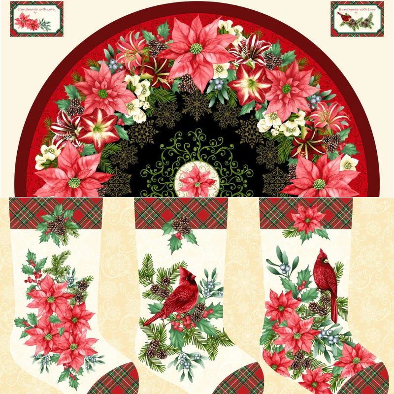 Blooms of The Holidays - 44" - 100% cotton