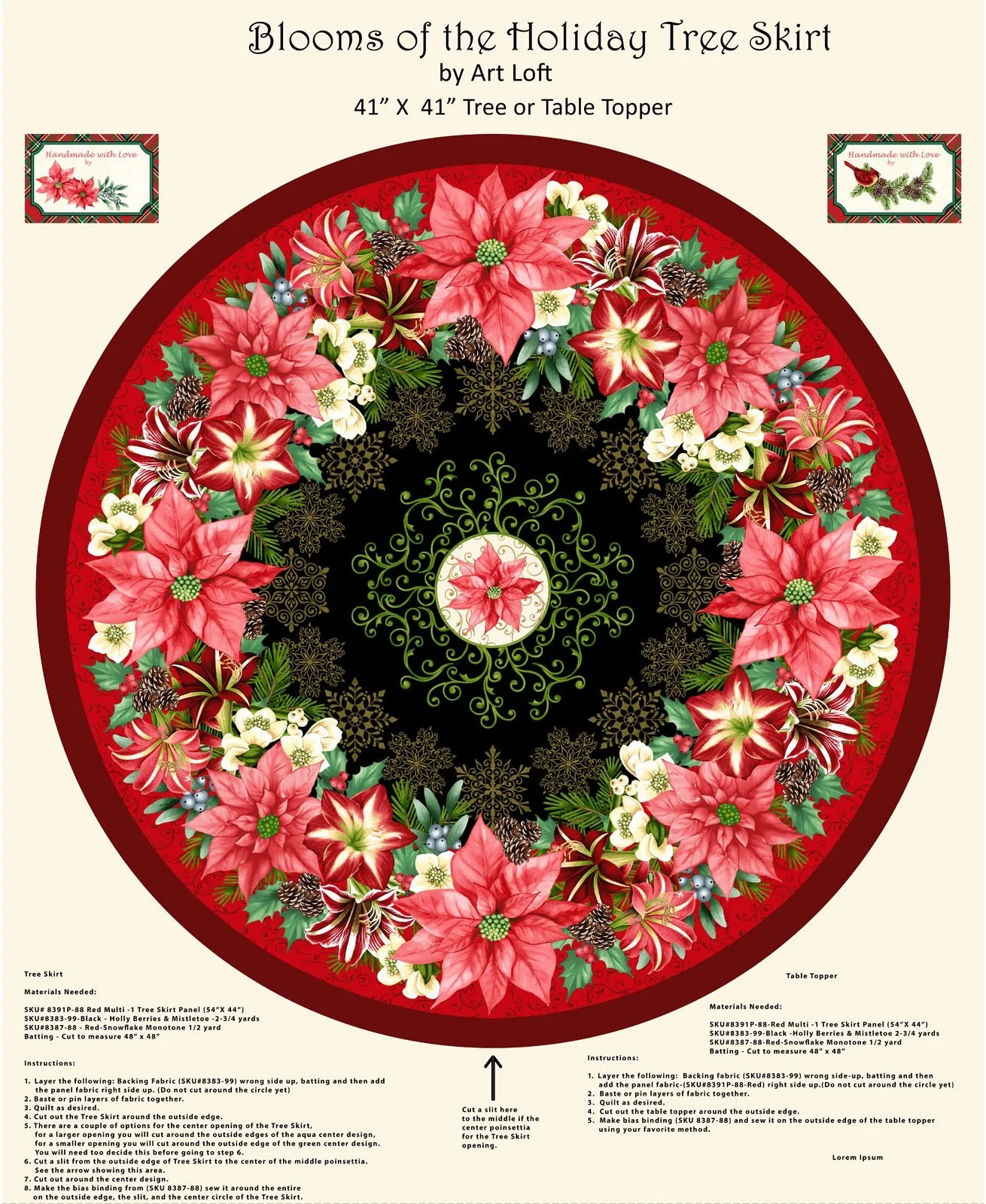 Blooms of The Holidays - 44" - 100% cotton - Image 3