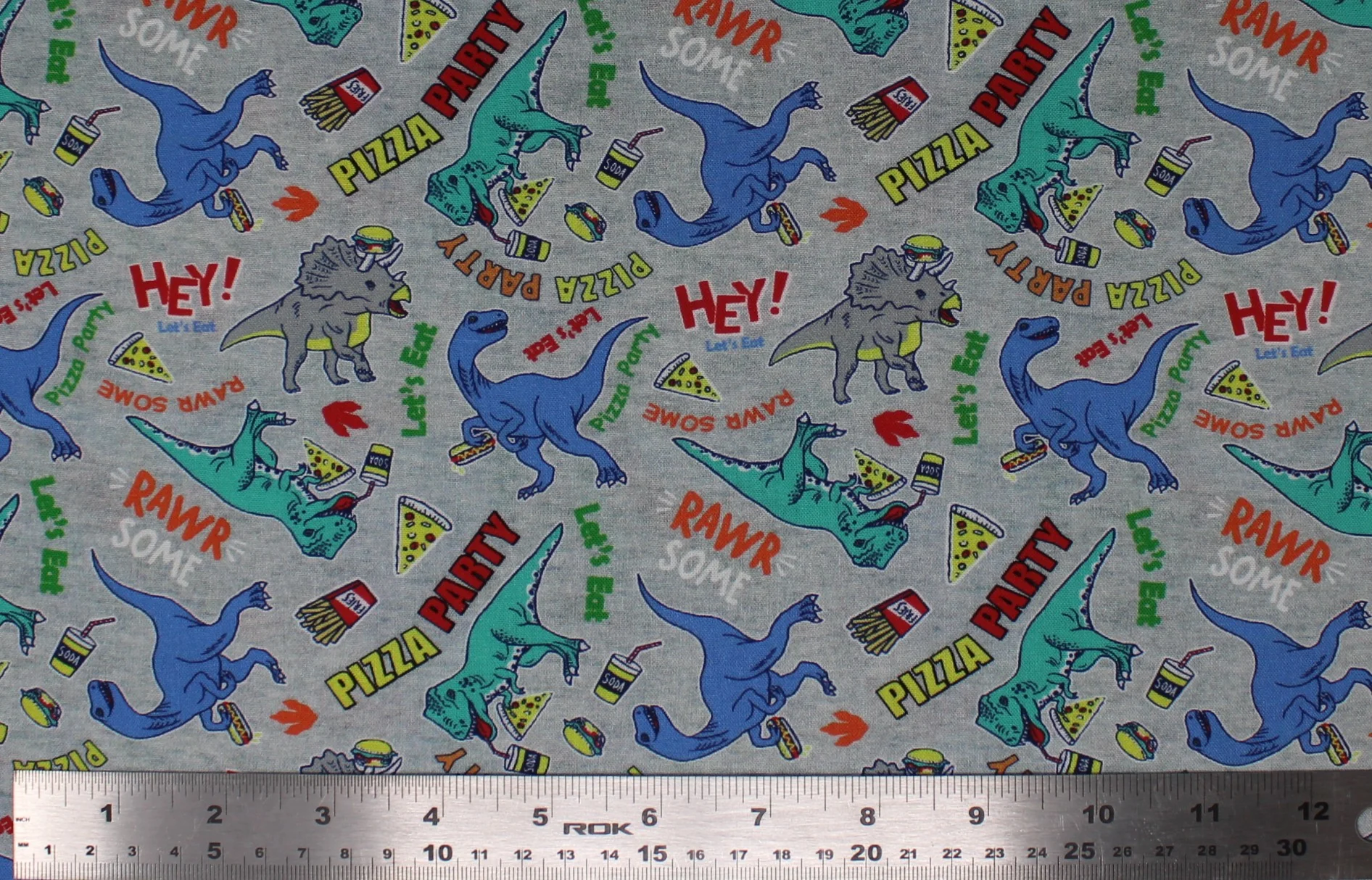 Dino Pizza Party - 44" - 100% cotton - Image 3