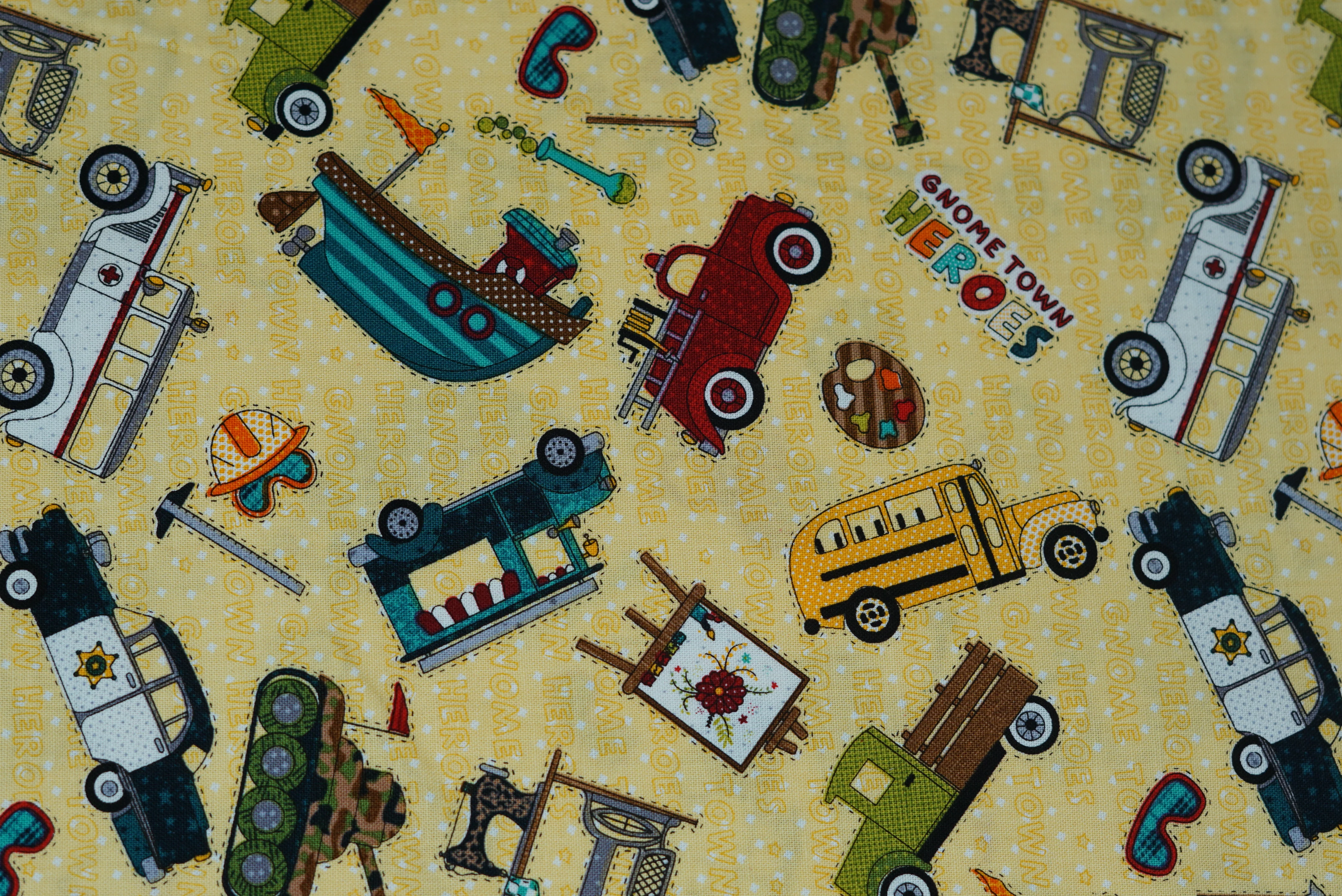 Gnome Town Heroes - 44/45" - 100% Cotton - Image 8