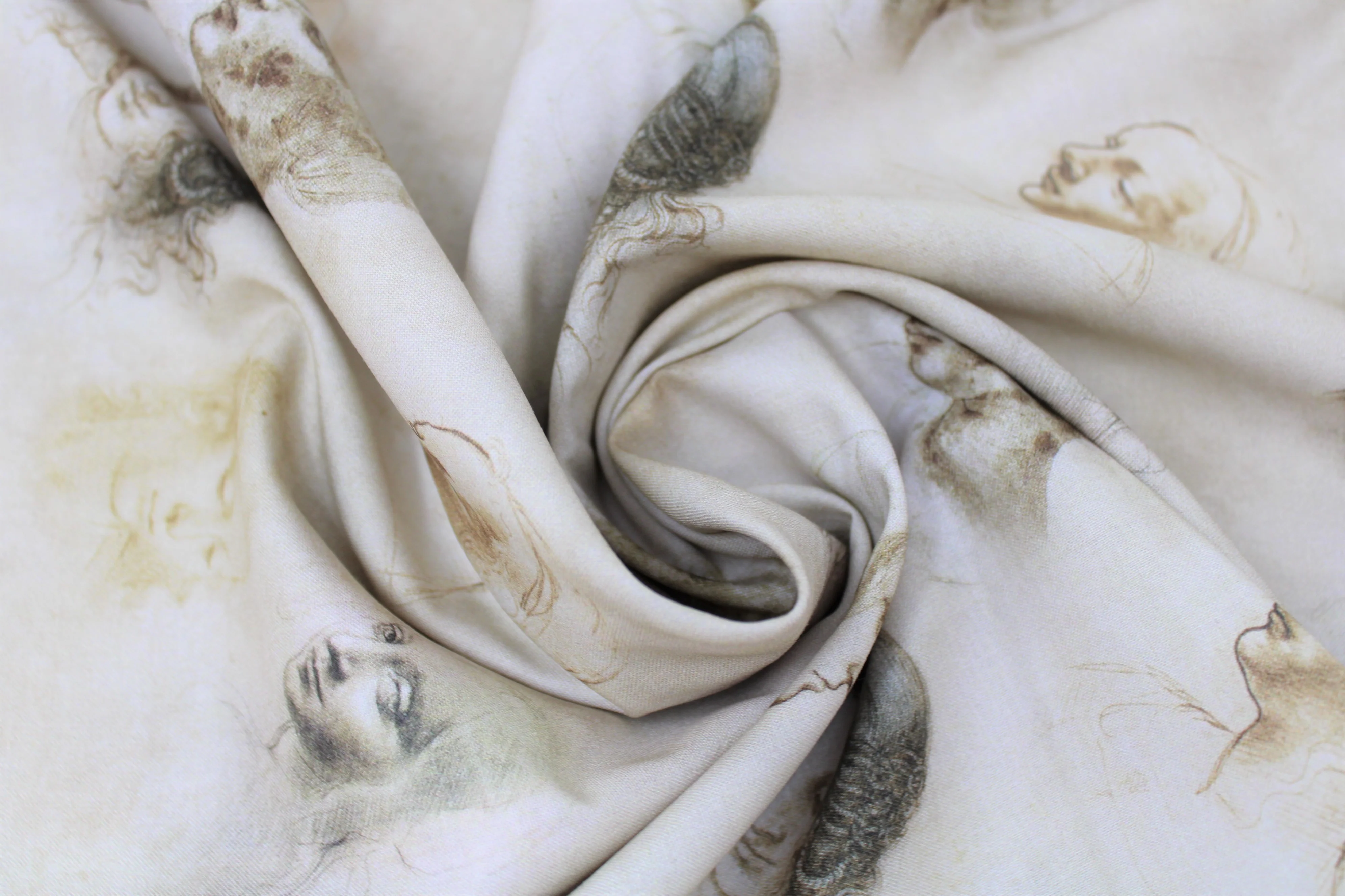 Leonardo Da Vinci: Faces - 44/45" - 100% Cotton - Image 3