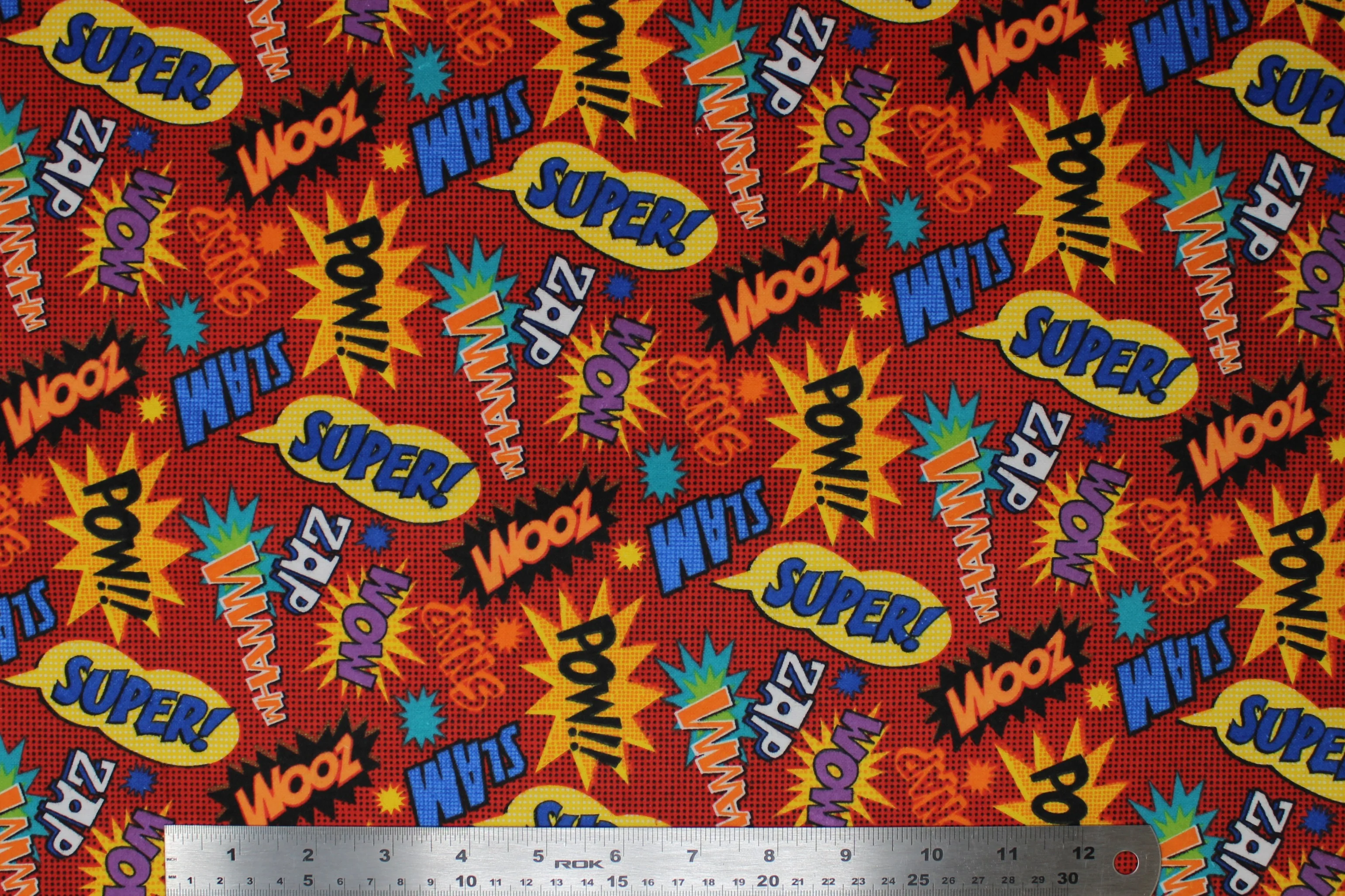Comic Book Words - 43" - 100% cotton flannel - Image 2