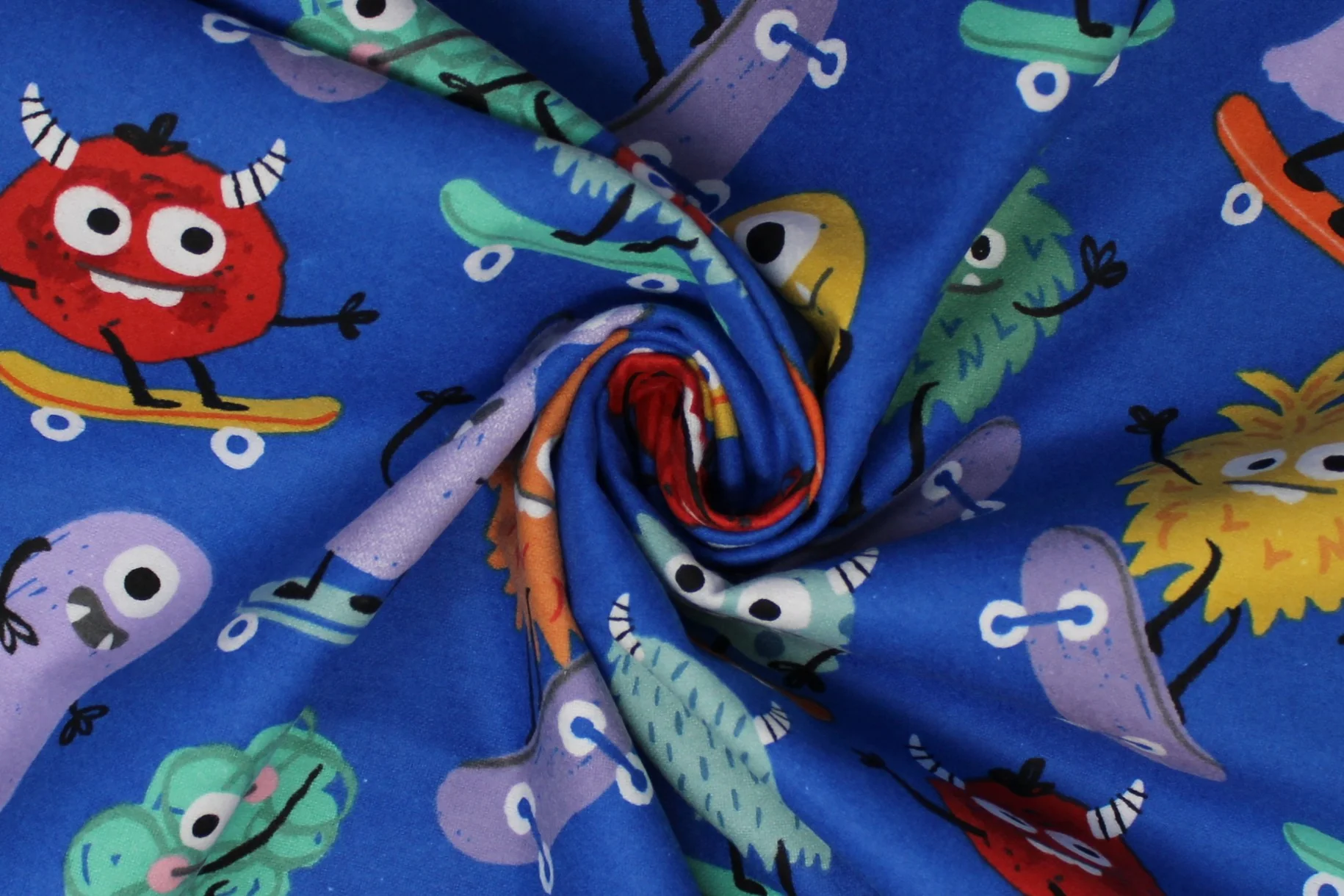 Skateboarding Monsters - 43" - 100% cotton flannel - Image 3