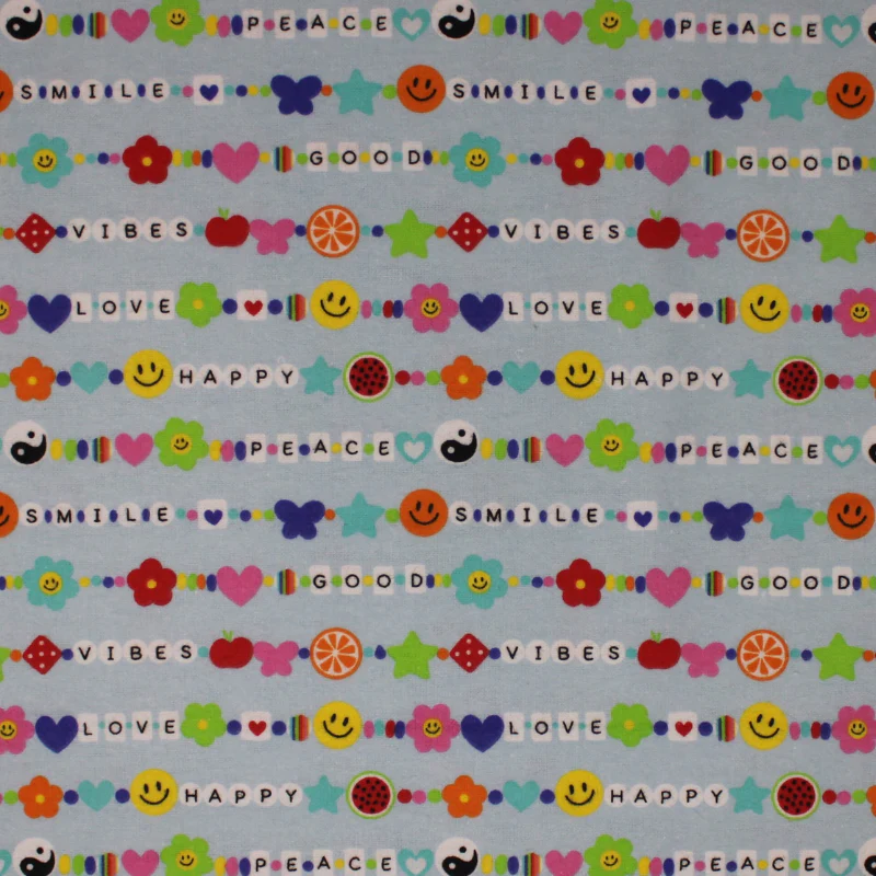 Smiley Face Friendship Bracelets - 43" - 100% cotton flannel