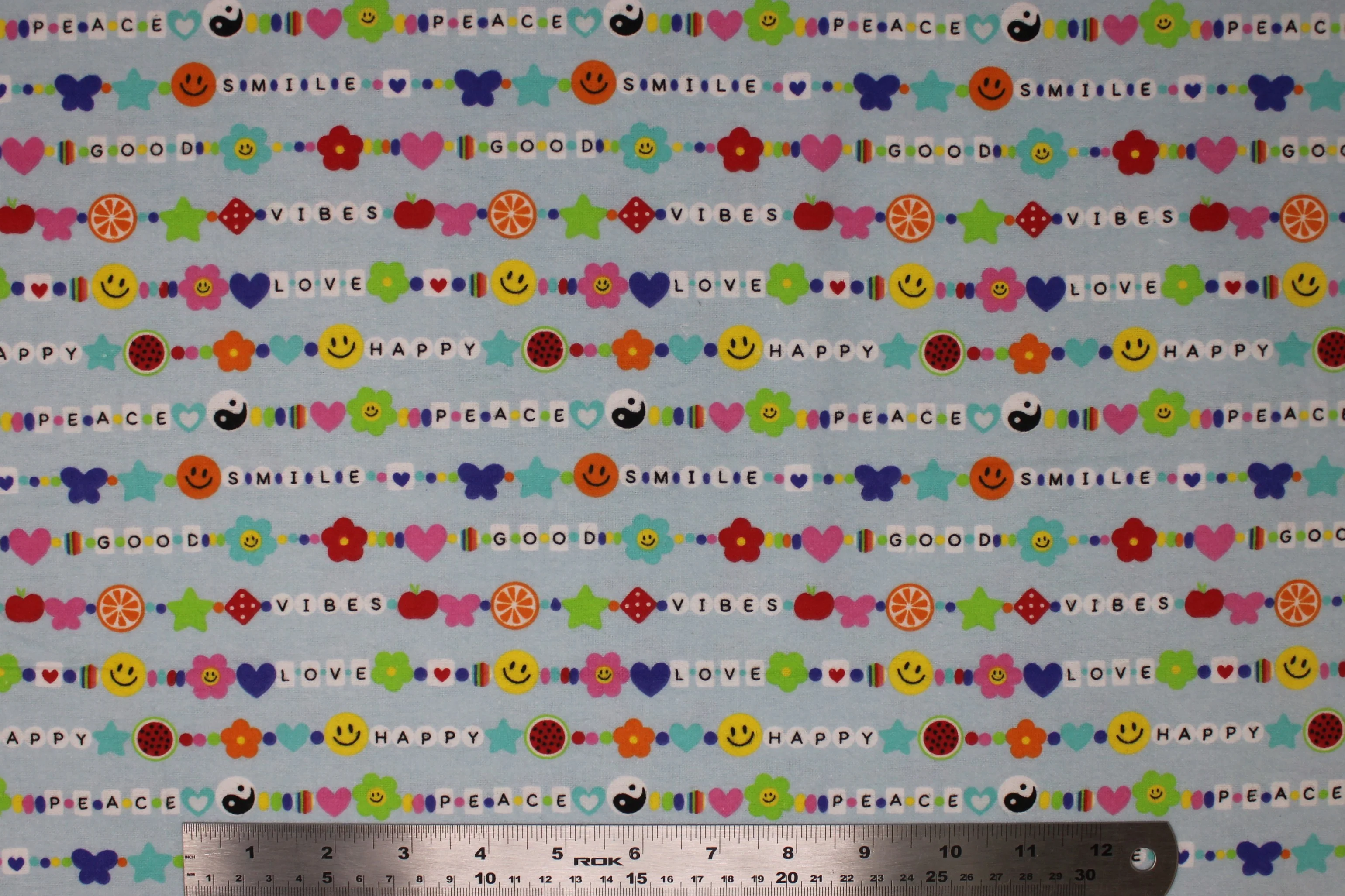 Smiley Face Friendship Bracelets - 43" - 100% cotton flannel - Image 2