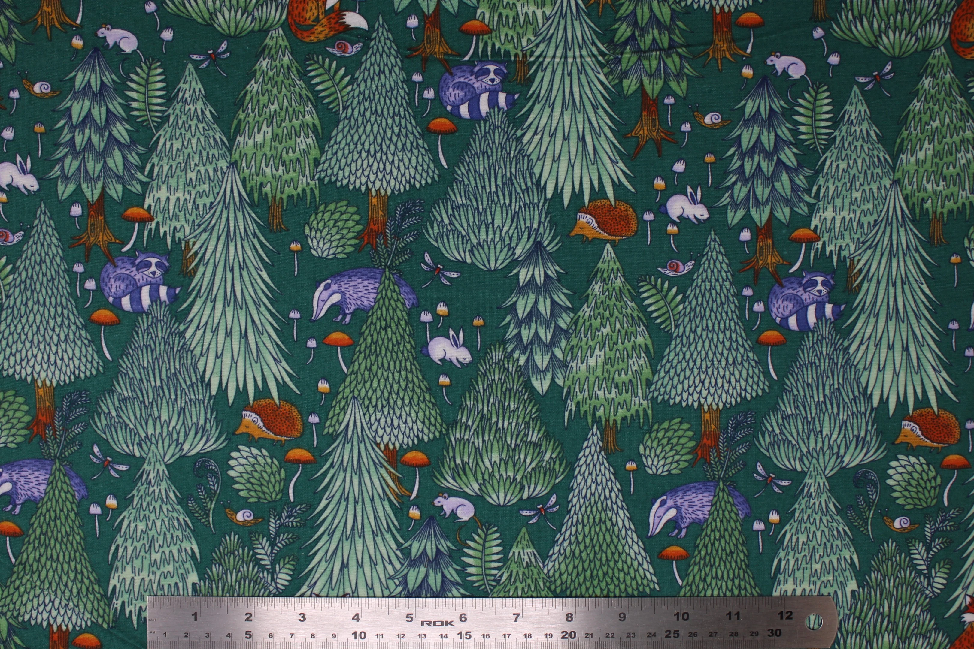 Woodland Animals & Trees - 43" - 100% cotton flannel - Image 2