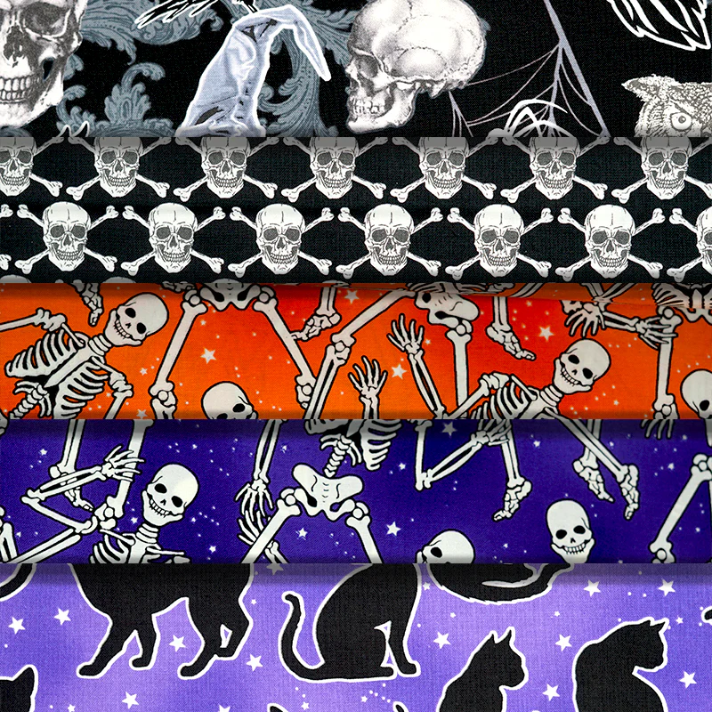 Halloween Spirit - 44/45" - 100% Cotton, Glow In The Dark