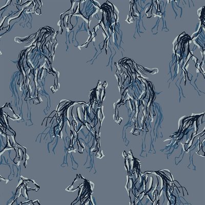 Wild Horses - 45" - 100% Cotton - Image 2